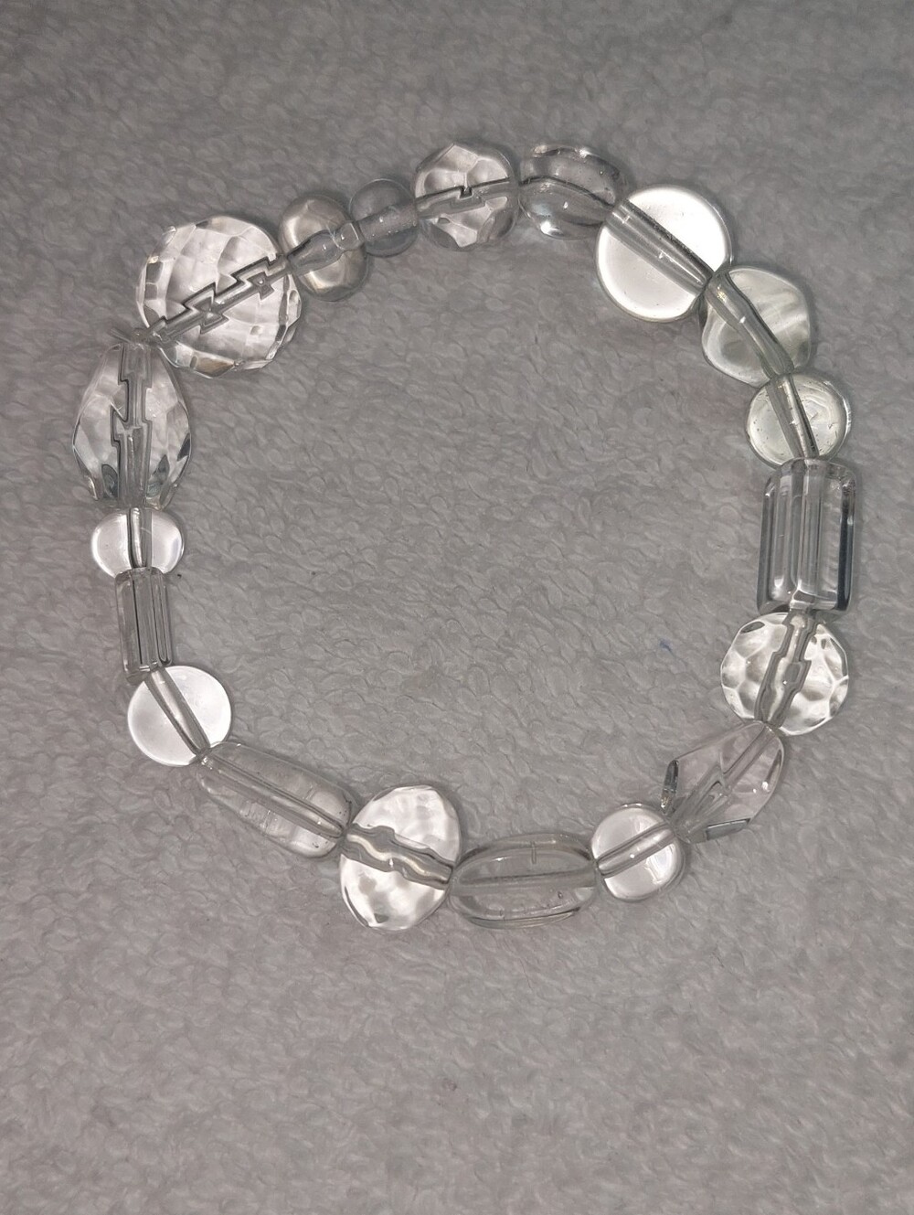 Handmade Glass Bead Bracelet On stretch Cord.new